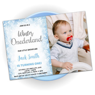 Hiver Onederland Anniversaire Invitations Nuage Ph