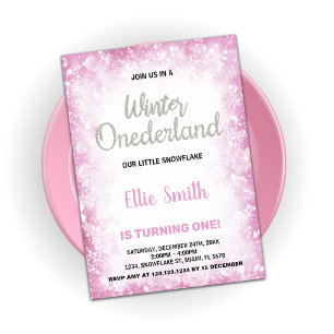 Hiver Onederland Anniversaire Invitations Nuage ro