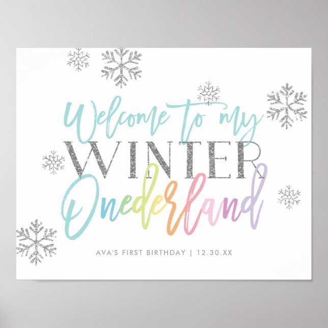 Hiver ONEderland Argent Arc-en-ciel Affiche de bie (Devant)