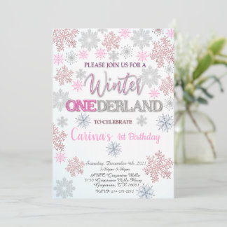 Hiver Onederland First Birthday Invitation