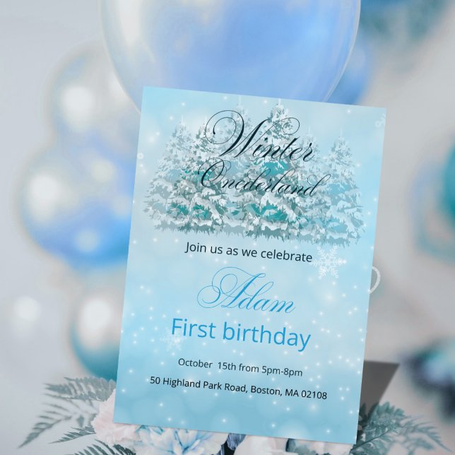 Hiver Onederland First Birthday Invitation (Créateur téléchargé)