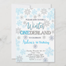Hiver Onederland First Birthday Invitation