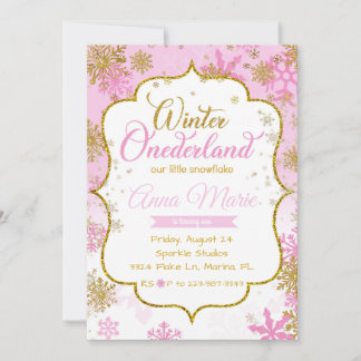 Hiver Onederland First Birthday Invitation