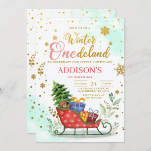 Hiver Onederland First Birthday Invitation