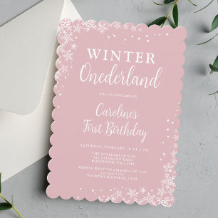 Hiver Onederland Girl First Birthday Invitation