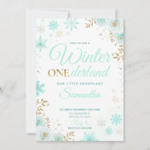 Hiver ONEderland Green Snowflake 1ère Invitation