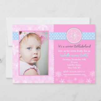 hiver Onederland Invitations d'anniversaire
