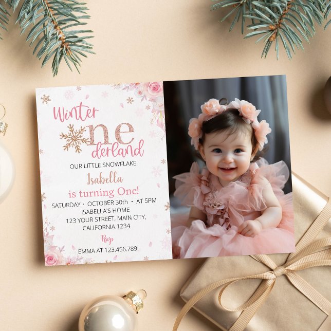 Hiver Onederland Noël Anniversaire Invitation (Créateur téléchargé)