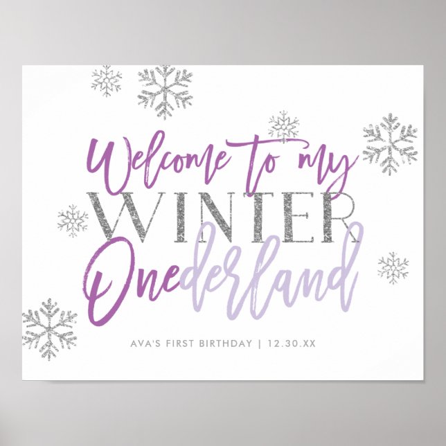 Hiver ONEderland Silver Glitt Purple Affiche de bi (Devant)