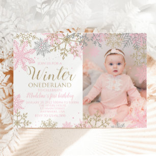 Hiver ONEderland Snowflake Photo Invitation