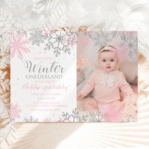 Hiver ONEderland Snowflake Photo Invitation