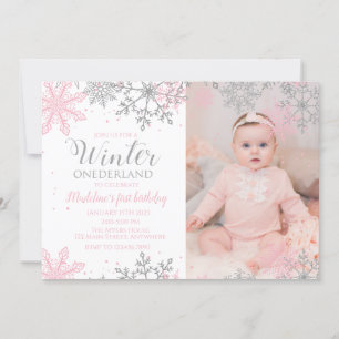 Hiver ONEderland Snowflake Photo Invitation