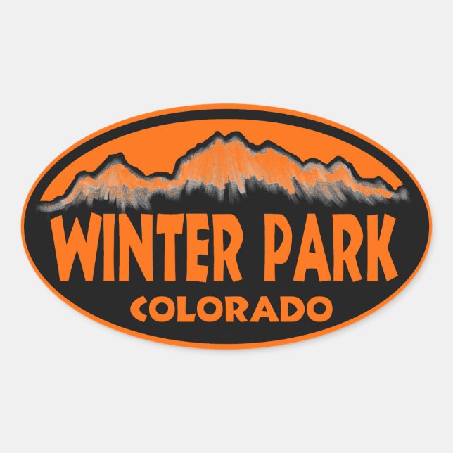 Hiver Park Colorado orange ovale stickers (Devant)