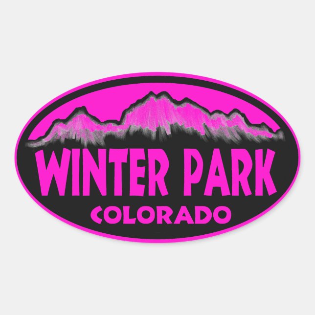 Hiver Park Colorado stickers rose ovale (Devant)