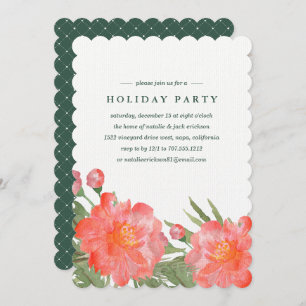Hiver Peony Fête Invitation