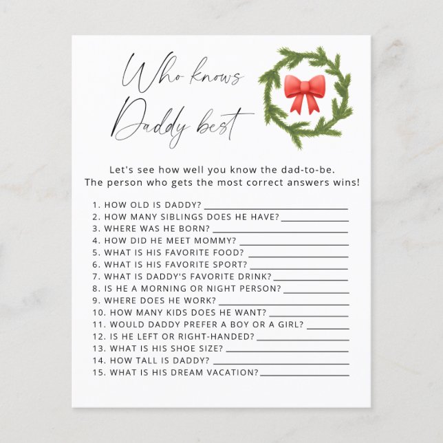 Hiver Qui connaît le meilleur jeu de papa (Devant)