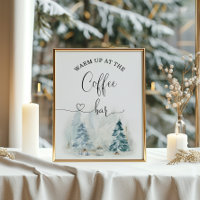 Hiver Réchauffez-vous au café-bar Poster