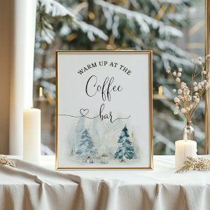 Hiver Réchauffez-vous au café-bar Poster