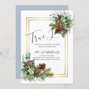 Hiver Red Berries Pine Cones Mariage