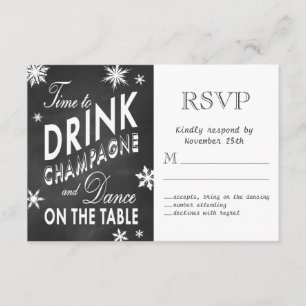 Hiver RSVP Temps pour boire du champagne
