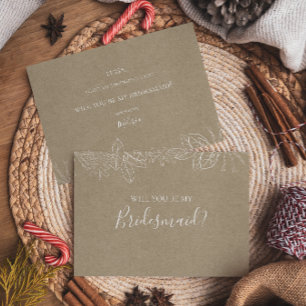 Hiver rustique   Carte de proposition Kraft Brides