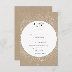 Hiver rustique   Carte RSVP de choix de menu Kraft