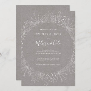 Hiver rustique   Invitation de douche pour couples