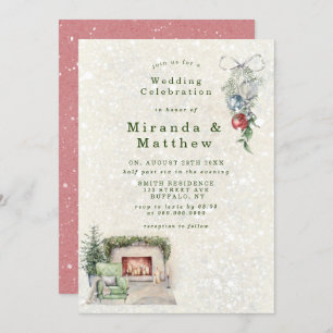 Hiver Salon confortable Salle de mariage Invitatio