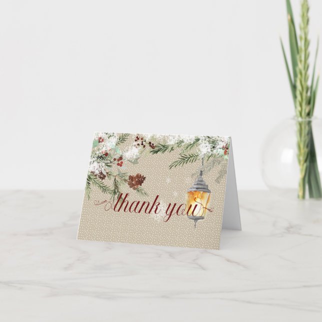 Hiver simple avec Merci Mariage lanterne (Devant)