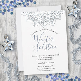 Hiver Solstice Neige Flake Mandala Yule Invitation