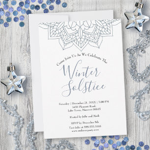 Hiver Solstice Neige Flake Mandala Yule Invitation