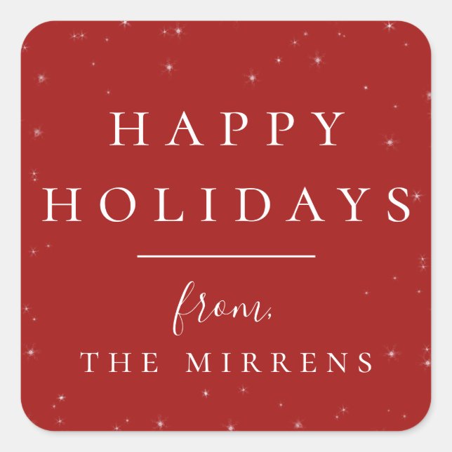 Hiver | Sticker de vacances rouge (Devant)