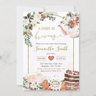 Hiver Thé de Noël Baby brasse Invitation