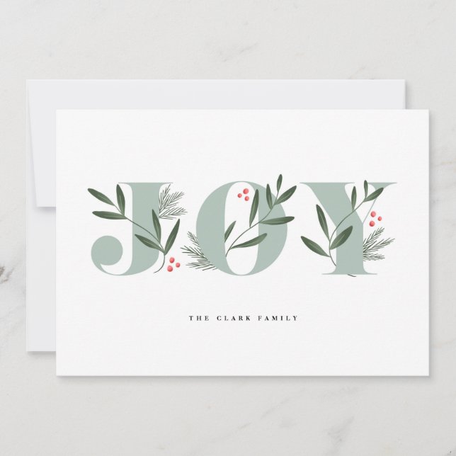 Hiver Verts Joie Carte de fin de année (Devant)