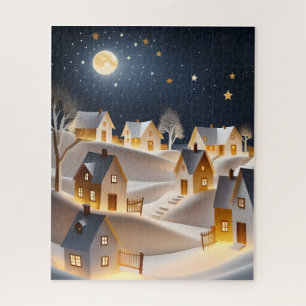HIVER VILLAGE ART NOËL JIGSAW PUZZLE