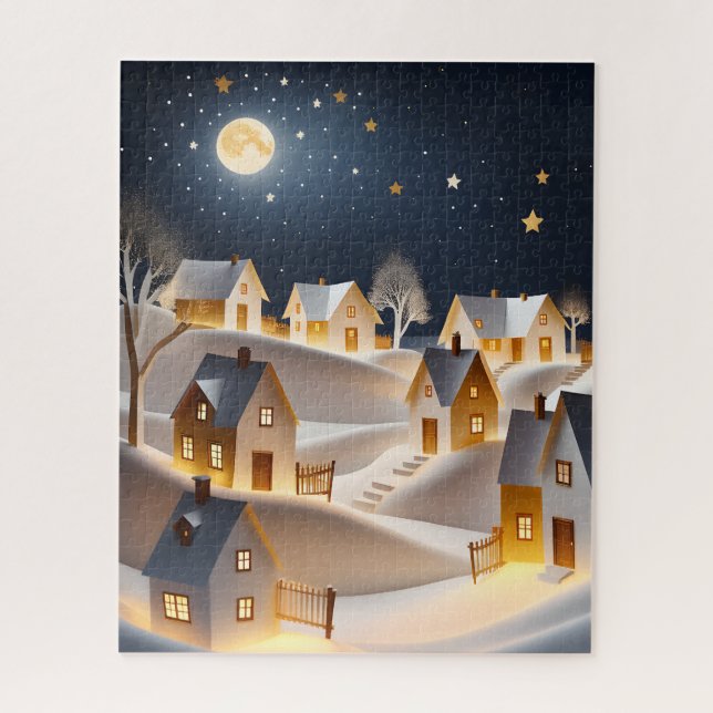 HIVER VILLAGE ART NOËL JIGSAW PUZZLE (Vertical)