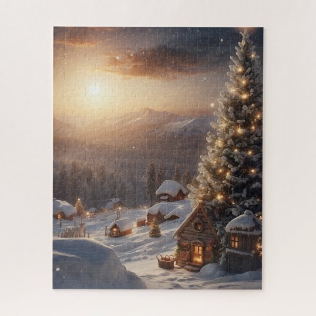 HIVER VILLAGE ART NOËL JIGSAW PUZZLE (Vertical)