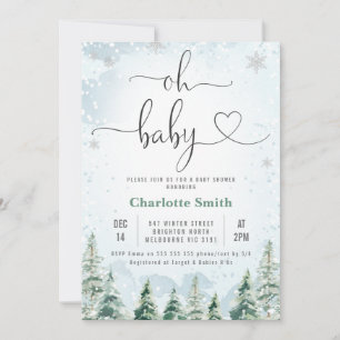Hiver Wilderness Oh Baby Baby shower Invitation