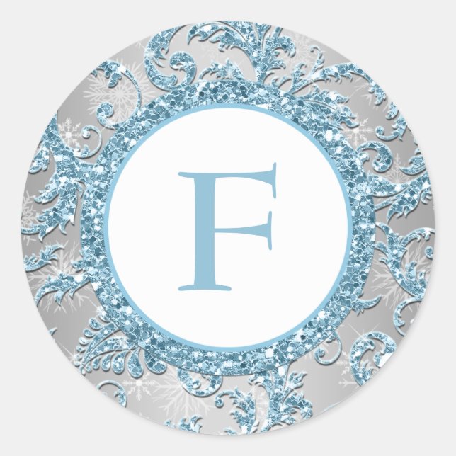 Hiver Wonderland Sticker Mariage monogramme 2 (Devant)