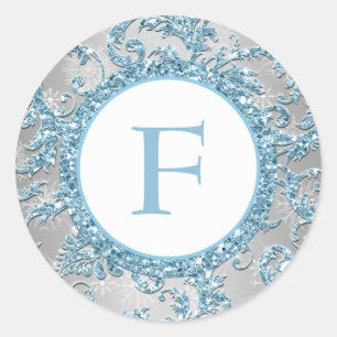 Hiver Wonderland Sticker Mariage monogramme 2