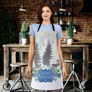 Hiver Wonderland Tout-En-Plan Imprimer Tablier - B