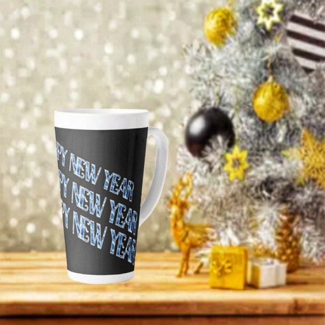 HNY Bleu Diamant Latte Mug (Welcome in the New Year with this eye-catching latte mug!)