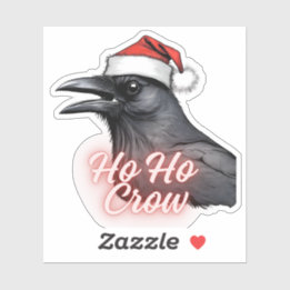 Ho Ho Crow Stickers Crow Christmas