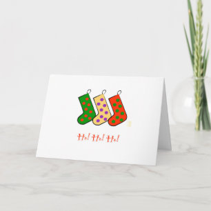 Ho! Ho! Ho! Bas Chaussettes Carte de Noël