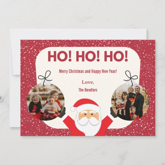 Ho ! Ho ! Ho ! Carte Vacances Multi Photo (Devant)