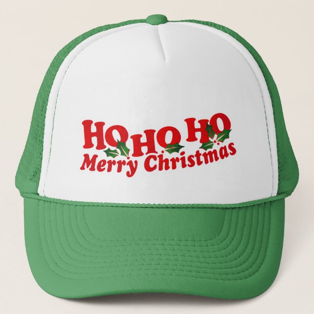 "Ho Ho Ho casquette vert et blanc de Joyeux Noël" (Devant)