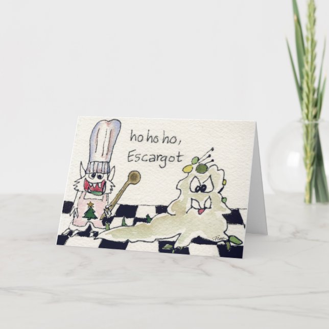 Ho Ho Ho Escargot Carte de voeux de vacances saiso (Devant)