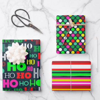 HO HO HO HOLIDAY CHRISTMAS WRAPPING PAPIER SHEETS