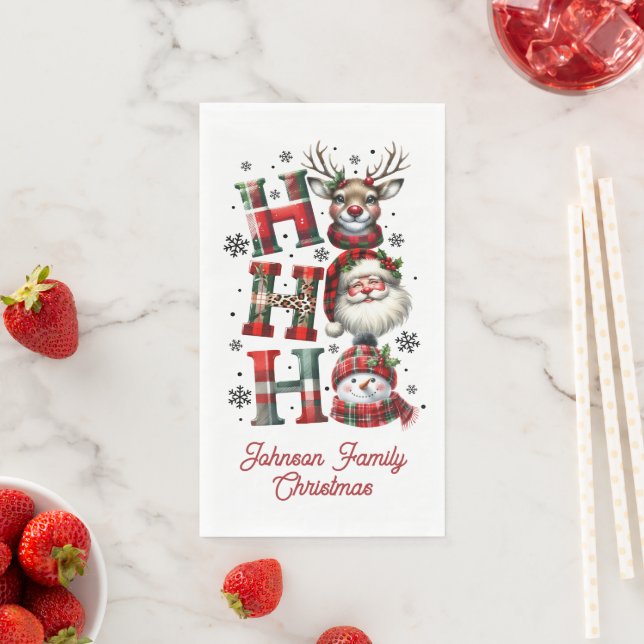 Ho Ho Ho Jolies Serviettes en Papier de Noël (En situation)