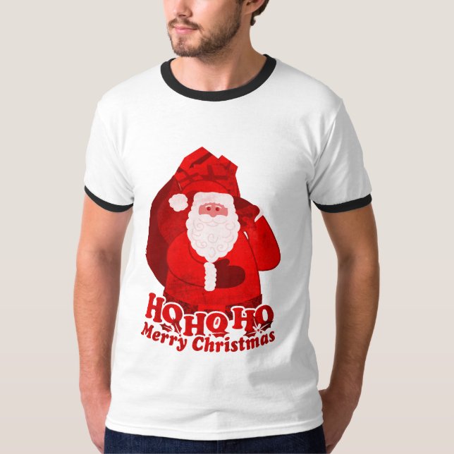 Ho Ho Ho Joyeux Noël Père Noël, t-shirt rouge homm (Devant)